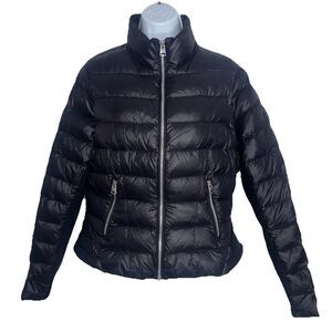 Mackage Reem-R Black Down Puffer Jacket Women Large SLIM FIT